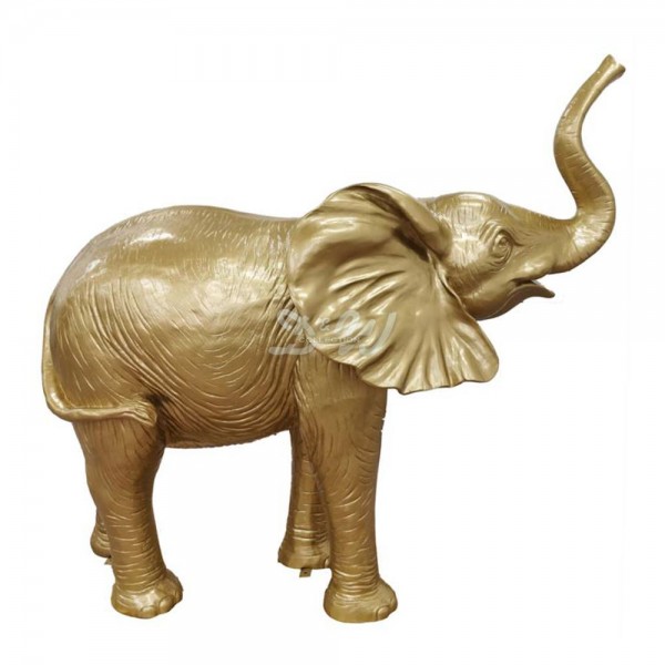 D&W Collection Deko Werbe Tier Figur Elefant stehend groß gold Lack Rüssel oben Rüsseltier Afrika Asien Dekoration Garten Werbung günstig online kaufen