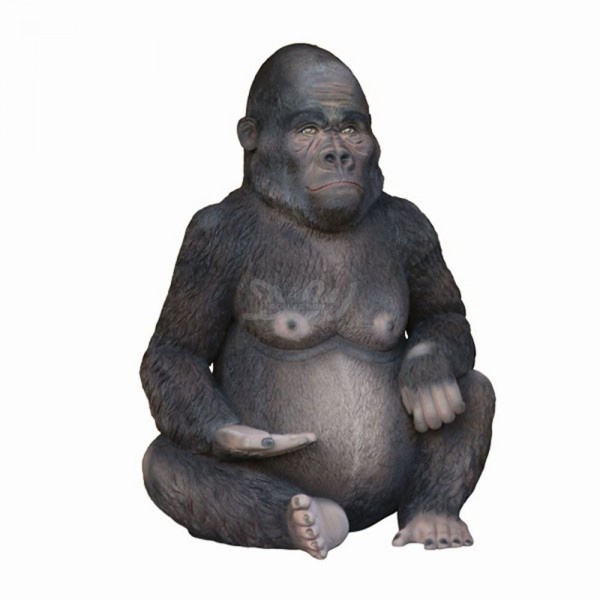D&W Collection Deko Werbe Figur Affe Gorilla sitzend lebensgroß Ape Monkey Zoo Tierpark Garten Dekoration Werbung günstig kaufen