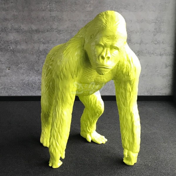 D&W Collection Deko Werbe Figur Gorilla Affe grün limette Lack einfarbig lackiert stehend Zoo Tierpark Garten Dekoration Werbung günstig kaufen