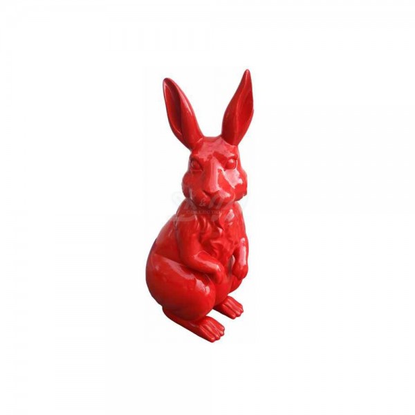 Osterhase 110 cm rot hockend (groß) Hase