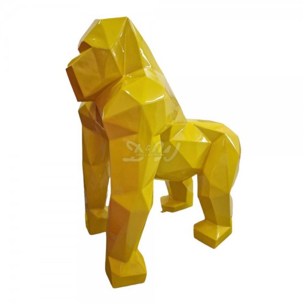 D&W Collection Deko Werbe Figur Gorilla Affe polygonal stehend gelb Lack lackiert Zoo Tierpark Garten Dekoration Werbung günstig online kaufen