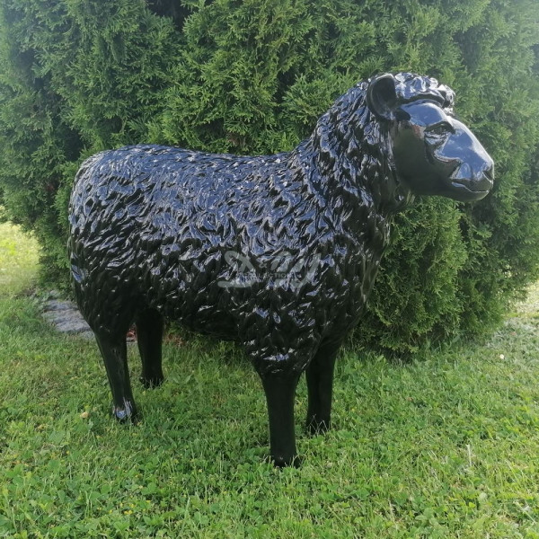 D&W Collection Deko Werbe Tier Figur Schaf schwarz strukturiert Lack einfarbig lackiert Kopf geradeaus groß 78 cm Sheep Bauernhof Zoo Tierpark Streichelzoo Garten Dekoration Werbung günstig online kaufen