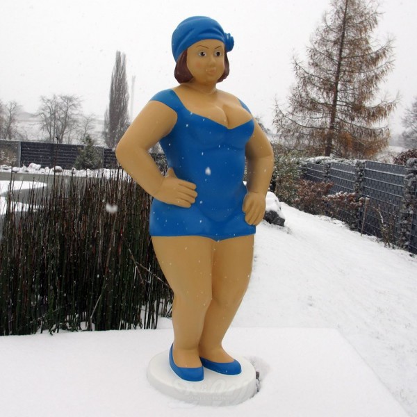 Badende Schwimmerin "Anni" stehend Badeanzug in Blau