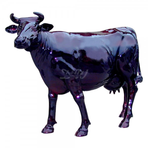 D&W Collection Deko Werbe Tier Figur Kuh Zenzi 215 cm schwarz Lack lackiert glatte Oberfläche lebensgroß Cow Bauernhof Zoo Tierpark Dekoration Werbung Skulptur Aufsteller günstig online kaufen