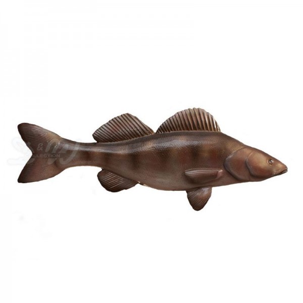 D&W Collection Deko Werbe Wild Tier Figur Zander Fisch Fish lebensgroß Süßwasser Barsch Speisefisch Angeln Meer maritim Zoo Aquarium Tierpark Dekoration Werbung Skulptur Aufsteller günstig online kaufen