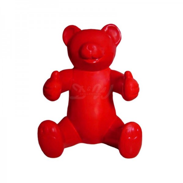 D&W Collection Deko Werbe Figur Bär Teddy sitzend rot lackiert einfarbig Lack Bear Garten Dekoration Werbung Kunst günstig online kaufen
