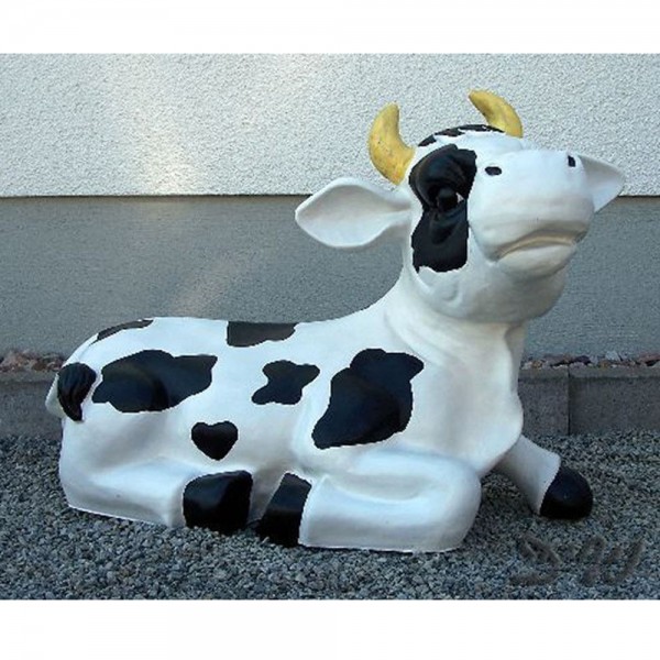D&W Collection Deko Werbe Tier Figur Kuh Nellie liegend witzig 70 cm Flecken schwarz weiß gefleckt Cow Bauernhof Zoo Tierpark Garten Dekoration Werbung günstig online kaufen