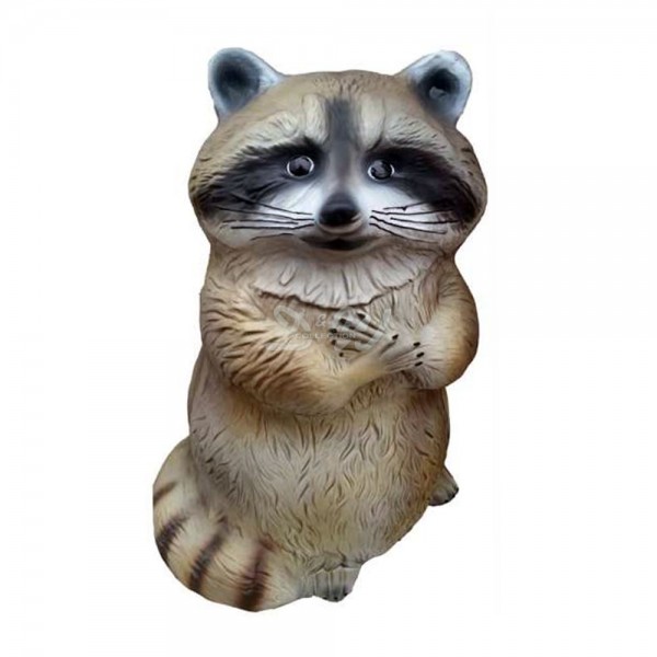 D&W Collection Deko Werbe Wild Tier Figur Waschbär Racoon lebensgroß stehend Aufpasser Garten Dekoration günstig online kaufen
