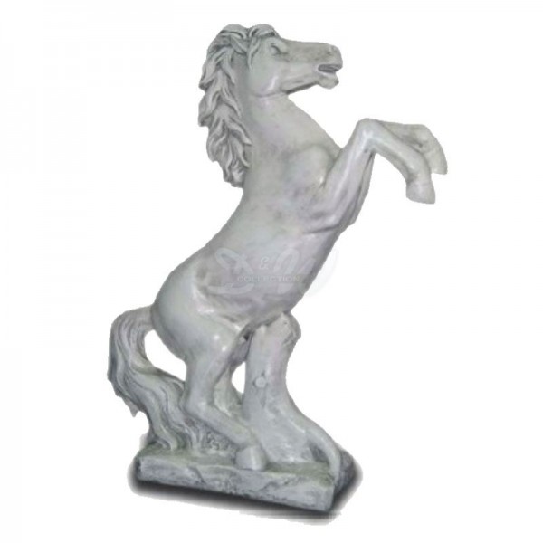 D&W Collection Deko Werbe Tier Figur Pferd steigend weiß Patina 130 cm Horse Dekoration Garten Werbung günstig kaufen