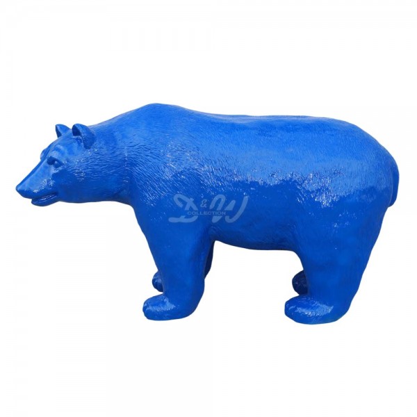 D&W Collection Deko Werbe Tier Figur Bär Eisbär stehend lebensgroß blau Lack lackiert Kopf gerade Garten Dekoration Werbung Polar Bär günstig online kaufen