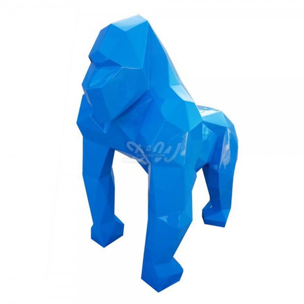 D&W Collection Deko Werbe Figur Gorilla Affe polygonal stehend blau Lack lackiert Zoo Tierpark Garten Dekoration Werbung günstig online kaufen