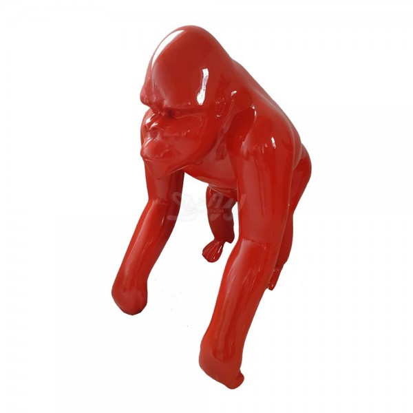 D&W Collection Deko Werbe Figur Gorilla Affe stehend mittel rot Lack Zoo Tierpark Garten Dekoration Werbung günstig kaufen