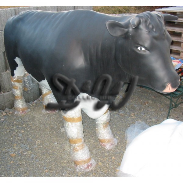 D&W Collection Deko Werbe Tier Stier Bulle Mateo schwarz weiß lebensgroß Figur Bull Tierpark Freizeitpark Bauernhof Streichelzoo Zoo Garten Dekoration Werbung günstig online kaufen