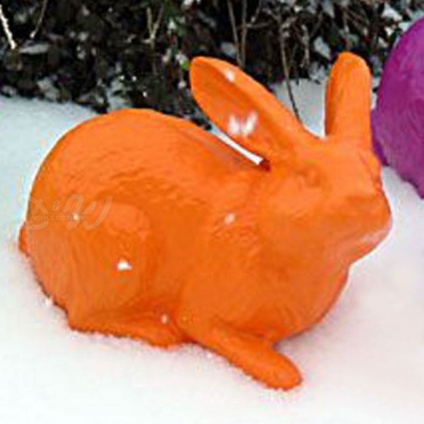 D&W Collection Deko Werbe Figur Osterhase orange Lack einfarbig lackiert kauernd sitzend Pop Art Hase Ostern Rabbit Easter Dekoration Garten Werbung günstig online kaufen