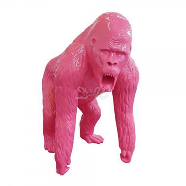 D&W Collection Deko Werbe Figur Gorilla Affe stehend brüllend pink Lack einfarbig lackiert stehend Zoo Tierpark Garten Dekoration Werbung günstig online kaufen