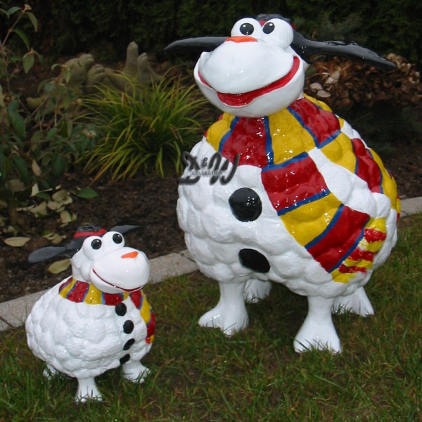 D&W Collection Weihnachts Deko Wölkchen Schaf Kunstbemalung Schneemann Schal rot gelb Christman Xmas Winter Advent Dekoration Garten Werbung günstig online kaufen
