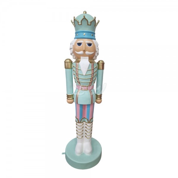 D&W Collection Deko Werbe Figur Nussknacker Spielzeugsoldat König Uniform Pastell Farben rosa blau modern lebensgroß Weihnachten Advent Weihnachts Dekoration Garten Werbung günstig online kaufen
