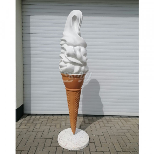 D&W Collection Deko Werbe Figur Softeis Vanille Sahne auf Betonständer 210 cm Eiscafè Eisdiele Eishörnchen Eis Dekoration Werbung günstig online kaufen