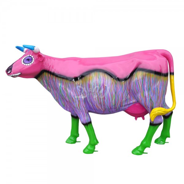 D&W Collection Deko Werbe Tier Figur Kuh Zenzi stehend bunt Mexiko Mexico Tag der Toten Dia de los Muertos Allerheiligen Lack lebensgroß Cow Bauernhof Zoo Tierpark Dekoration Werbung Skulptur Aufsteller günstig online kaufen