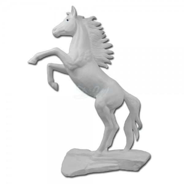 D&W Collection Deko Werbe Tier Figur Ferrari Pferd lebensgroß steigend weiß Lack Horse Dekoration Garten Werbung günstig online kaufen