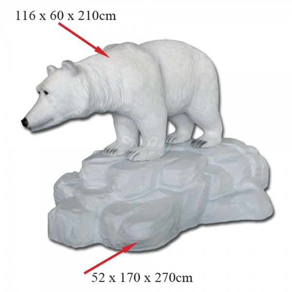 D&W Collection Deko Werbe Tier Figur Eisbär stehend lebensgroß Kopf gerade auf Eisscholle Garten Dekoration Werbung Polar Bär günstig kaufen