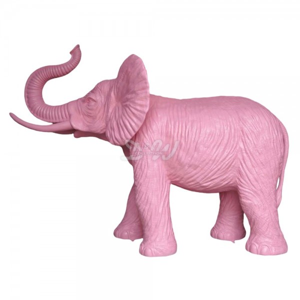 D&W Collection Deko Werbe Tier Figur Elefant stehend lebensgroß Rüssel oben mit Stoßzähnen rosa rose rosé lackiert Afrika Asien Dekoration Garten Werbung günstig online kaufen