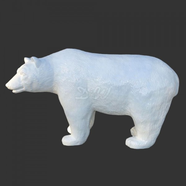 D&W Collection Deko Werbe Tier Figur Bär Eisbär stehend lebensgroß weiß Lack lackiert Kopf gerade Garten Dekoration Werbung Polar Bär günstig online kaufen
