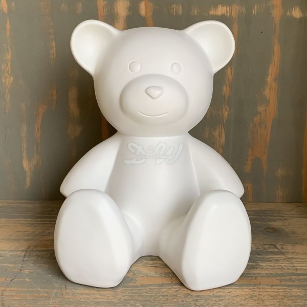 D&W Collection Deko Werbe Figur Bär Teddy sitzend glatte Oberfläche glatt Rohling weiß grundiert Bear Garten Dekoration Werbung Kunst günstig online kaufen
