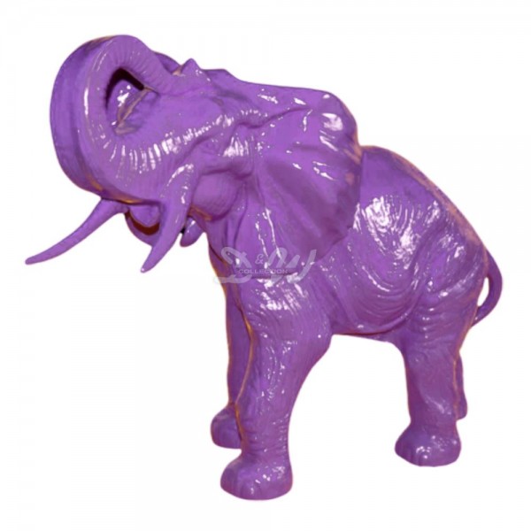 D&W Collection Deko Werbe Tier Figur Elefant stehend lila Lack lackiert Rüssel oben Trompete trompetet mit Stoßzähnen Afrika Asien Dekoration Garten Werbung günstig online kaufen