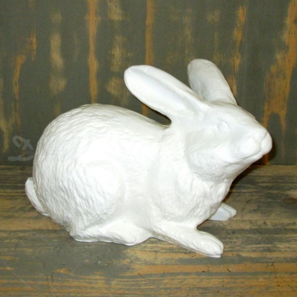 D&W Collection Deko Werbe Figur Osterhase weiß Lack kauernd sitzend Hase Ostern Rabbit Easter Dekoration Garten Werbung günstig online kaufen