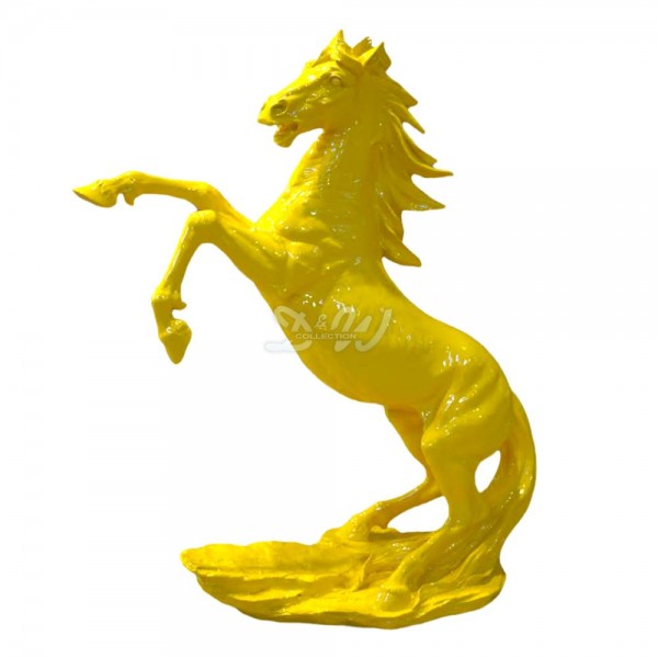 D&W Collection Deko Werbe Tier Figur Pferd steigend gelb Lack Horse Dekoration Garten Werbung günstig online kaufen