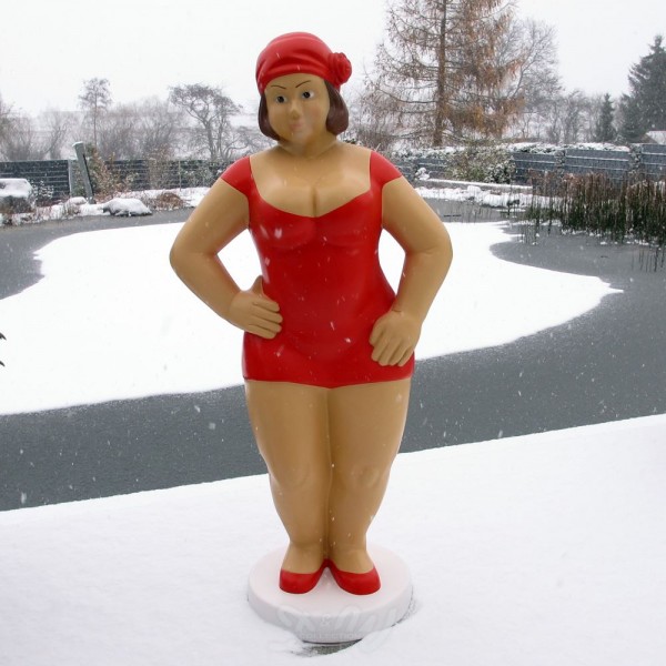 Badende Schwimmerin "Anni" stehend Badeanzug in Rot