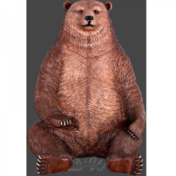 D&W Collection Deko Werbe Tier Figur Grizzlybär Bär sitzend braun Garten Dekoration Werbung günstig kaufen