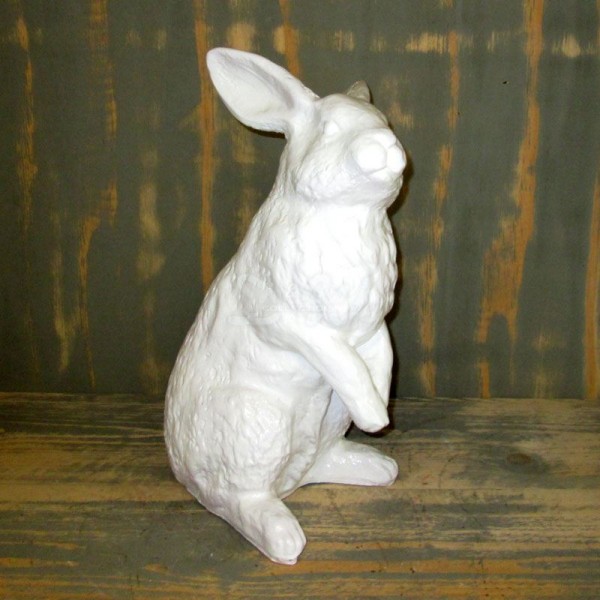 D&W Collection Deko Werbe Figur Osterhase weiß Lack einfarbig lackiert aufrecht stehend Hase Ostern Rabbit Easter Dekoration Garten Werbung günstig online kaufen