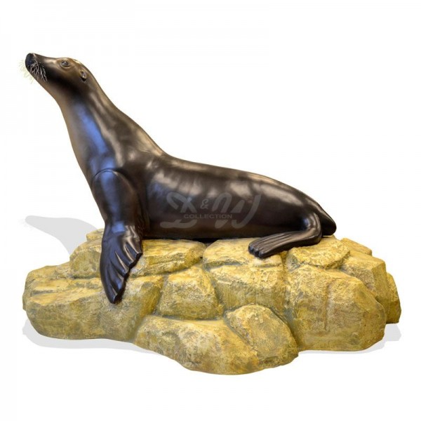 D&W Collection Deko Werbe Wild Tier Figur Seelöwe auf Felsen lebensgroß Meer maritim Australien Galapagos Zoo Aquarium Freizeitpark Tierpark Garten Dekoration Werbung günstig online kaufen