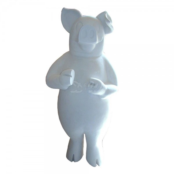 D&W Collection Deko Werbe Tier Figur Schwein COMIC lustig stehend Rohling weiß grundiert zum selber gestalten bemalen lebensgroß 150 cm Pig Sau Pork Werbung Garten Dekoration Bauernhof Zoo Tierpark günstig online kaufen