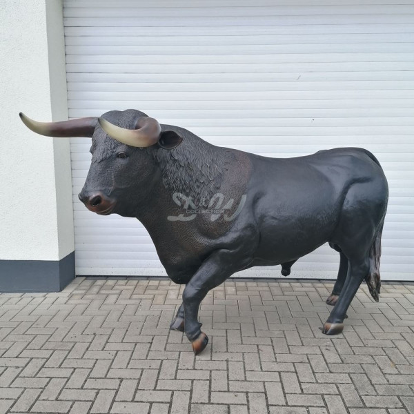 D&W Collection Deko Werbe Tier Stier Bulle schwarz braun lebensgroß Figur Bull Tierpark Freizeitpark Bauernhof Streichelzoo Zoo Garten Dekoration Werbung günstig online kaufenvvvv