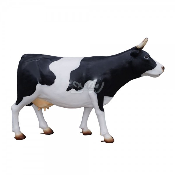 D&W Collection Deko Werbe Tier Figur Schweizer Kuh Kopf gerade schwarz weiß natürliche Bemalung glatte Oberfläche lebensgroß Cow Bauernhof Zoo Tierpark Dekoration Werbung Skulptur Aufsteller günstig online kaufen