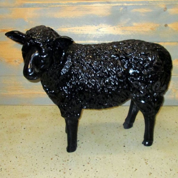 Schaf schwarz strukturiert (groß) Kopf zur Seite