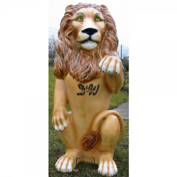 D&W Collection Deko Werbe Wild Safari Afrika Tier Figur Löwe München sitzend natürlich bemalt lebensgroß 180 cm Lion Zoo Tierpark Freizeitpark Garten Dekoration Werbung günstig kaufen