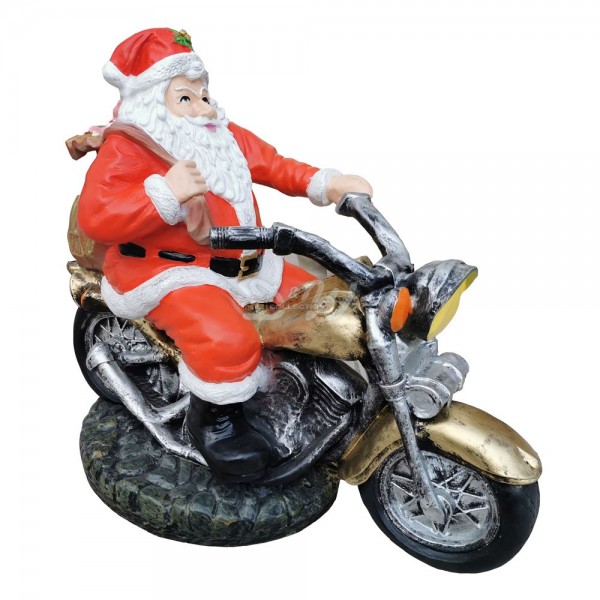 D&W Collection Deko Werbe Figur Weihnachtsmann Nikolaus Santa auf Motorrad Weihnachten Winter Advent Weihnachts Dekoration Garten Werbung günstig kaufen