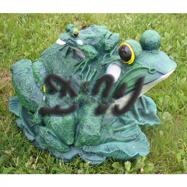 D&W Collection Deko Werbe Figur Frosch Mama mit Kindern auf Rücken Kunst Art handbemalt bemalt Dekoration Werbung günstig online kaufen