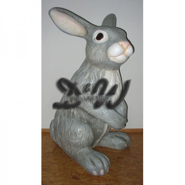 Deko Werbe Figur Osterhase grau hockend Hase Ostern Rabbit Easter Dekoration Garten Werbung günstig online kaufen